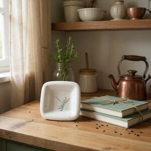 Vintage Goebel Dragonfly Candy Jewelry Dish‎ Ceramic West Germany 1967  4.5x 5.5